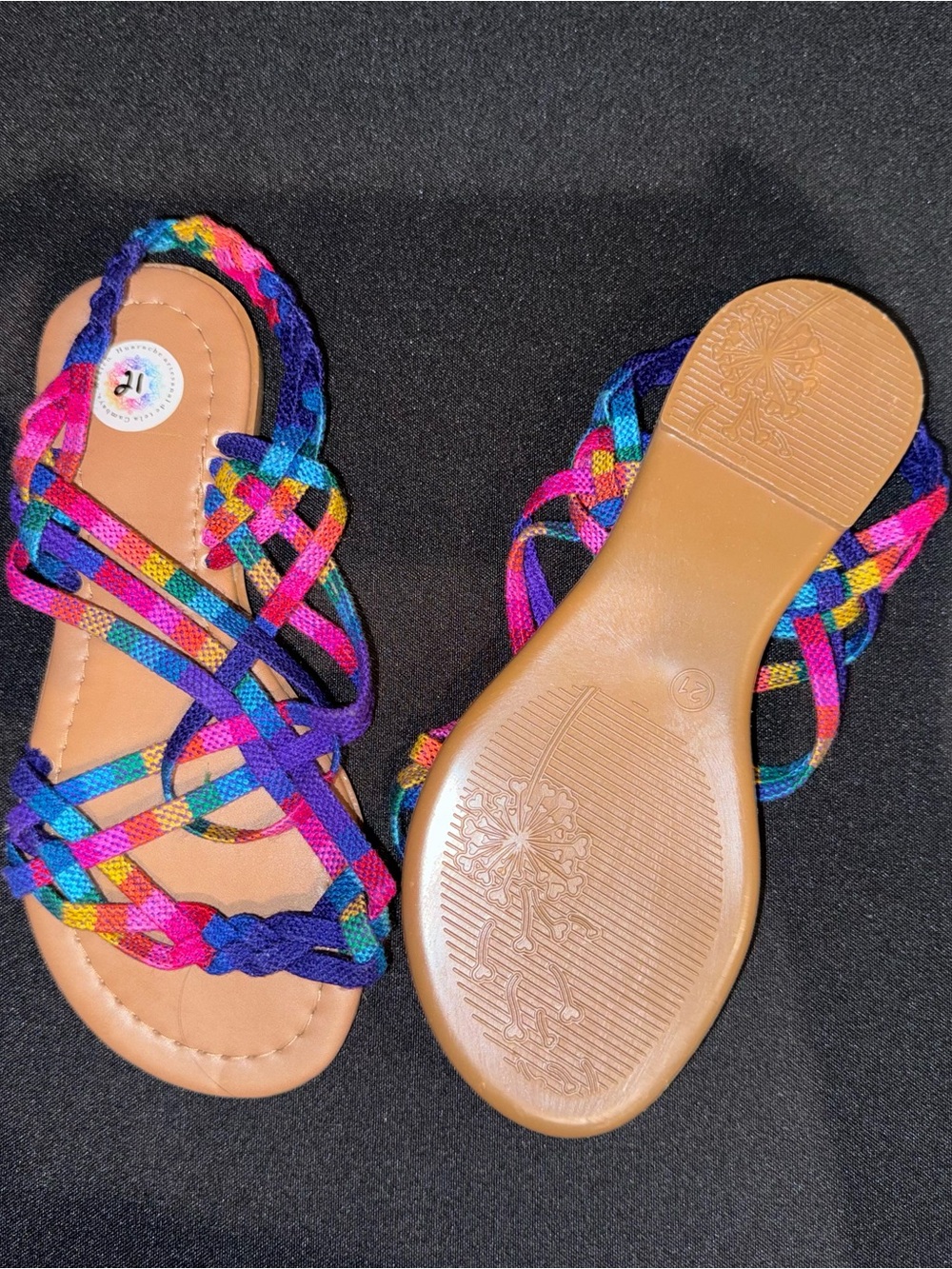 Kids Multicolor Strappy Braided Sandals
